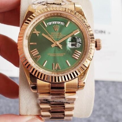 Rolex Datejust Rose Gold Green Dial / Automatic Movement/ Luxury Rolex watch- 39mm -Replica Watches