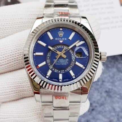 ROLEX SKYDEWELLER Blue Dial/AUTOMATIC MOVEMENT/ MEN'S ROLEX WATCH 鈥�42MM -Replica Watches