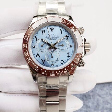 Rolex Daytona Icy Blue/ Automatic Movement/ Arabic Dial - 39mm -Replica Watches