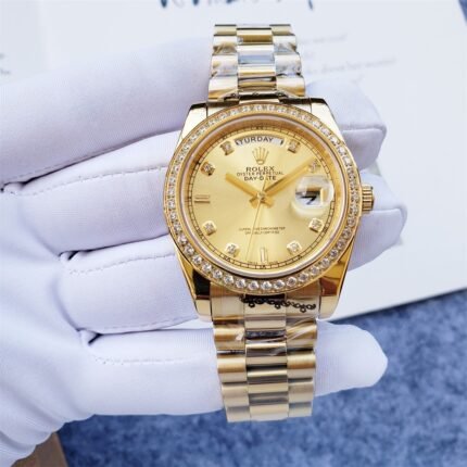 Rolex Datejust For Ladies Automatic Movement Gold strap - 36mm-Replica Watches